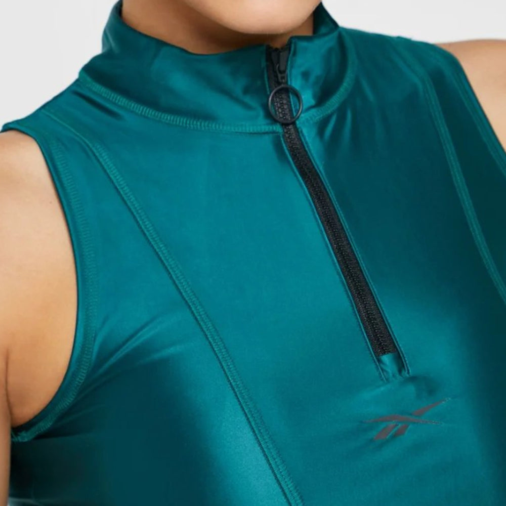 Shiny Lycra Cropped Top - Women