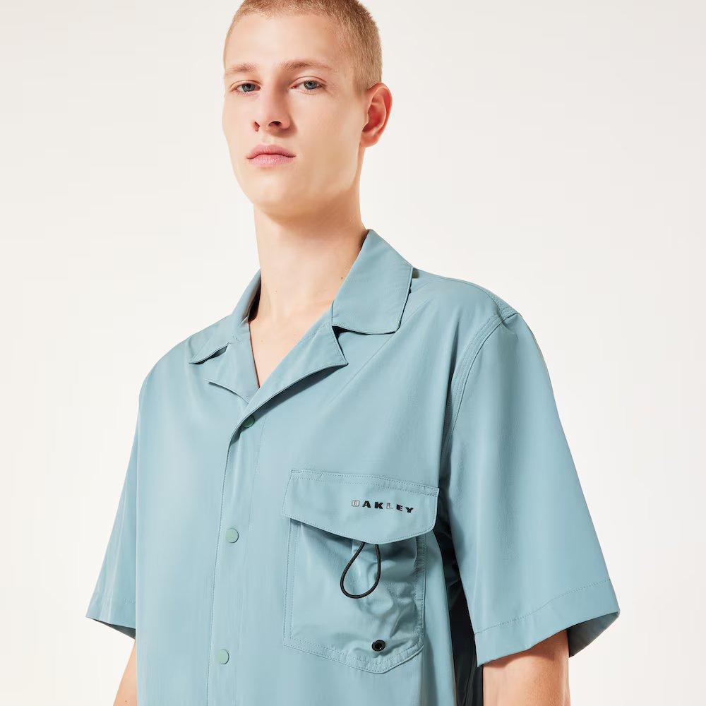 Cuban Collar Short Sleeve Shirt - Men
