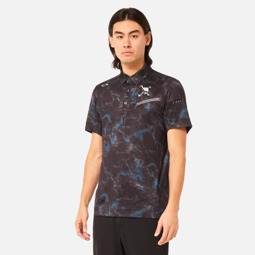 Skull Geo Foliage Polo Shirt - Men