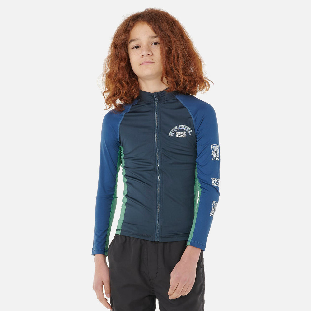 Tropic Daze UPF Long Sleeve Zip Through Rash Vest - Kids