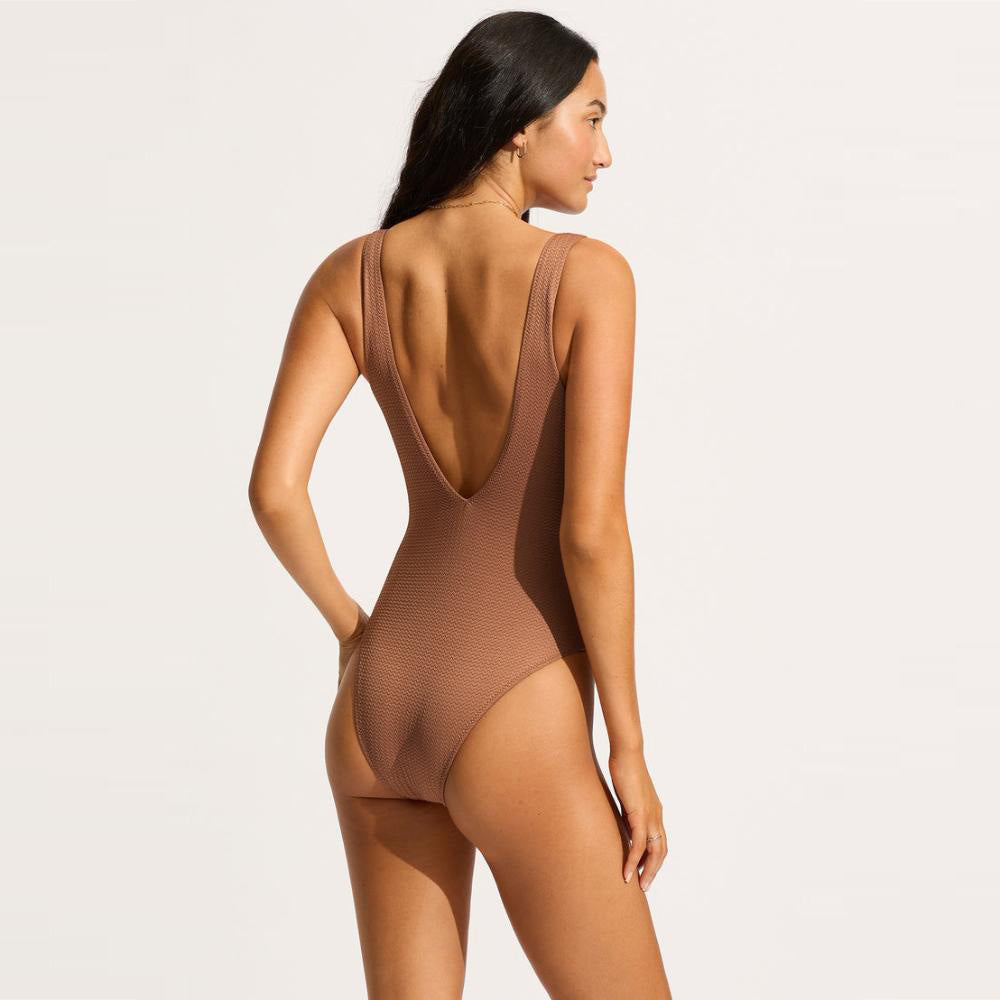 Sea Dive Deep V Neck One Piece - Women