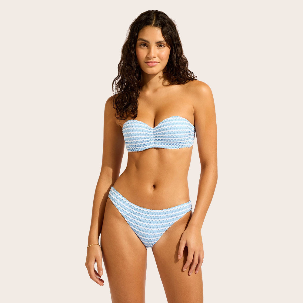 Mesh Effect Bustier Bandeau Bikini Top - Women