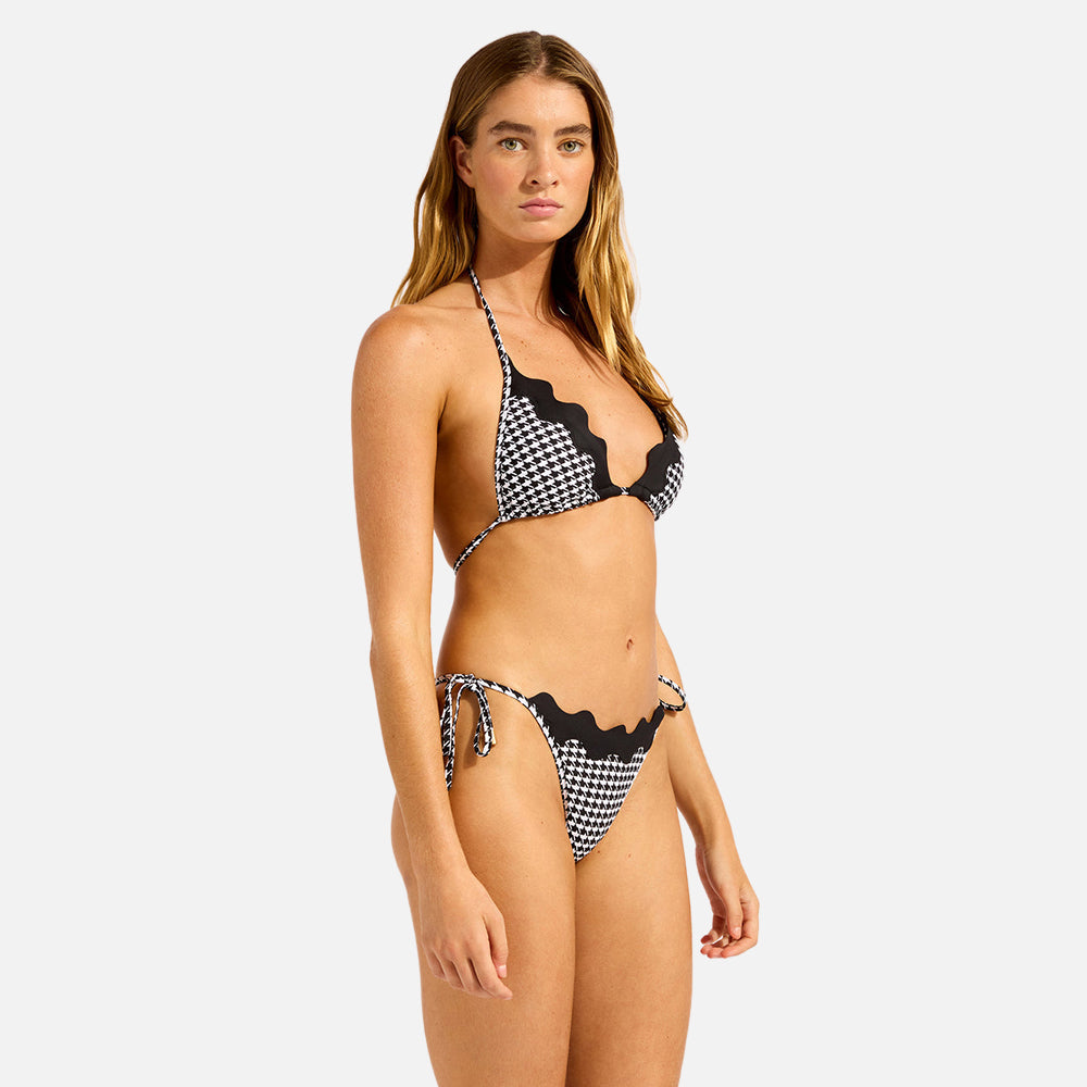Gia Check Ric Rac Triangle Bikini Top - Women