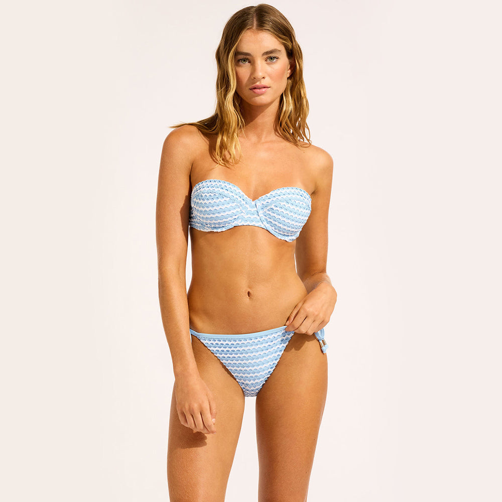 Mesh Effect Tie Side Bikini Bottom - Women