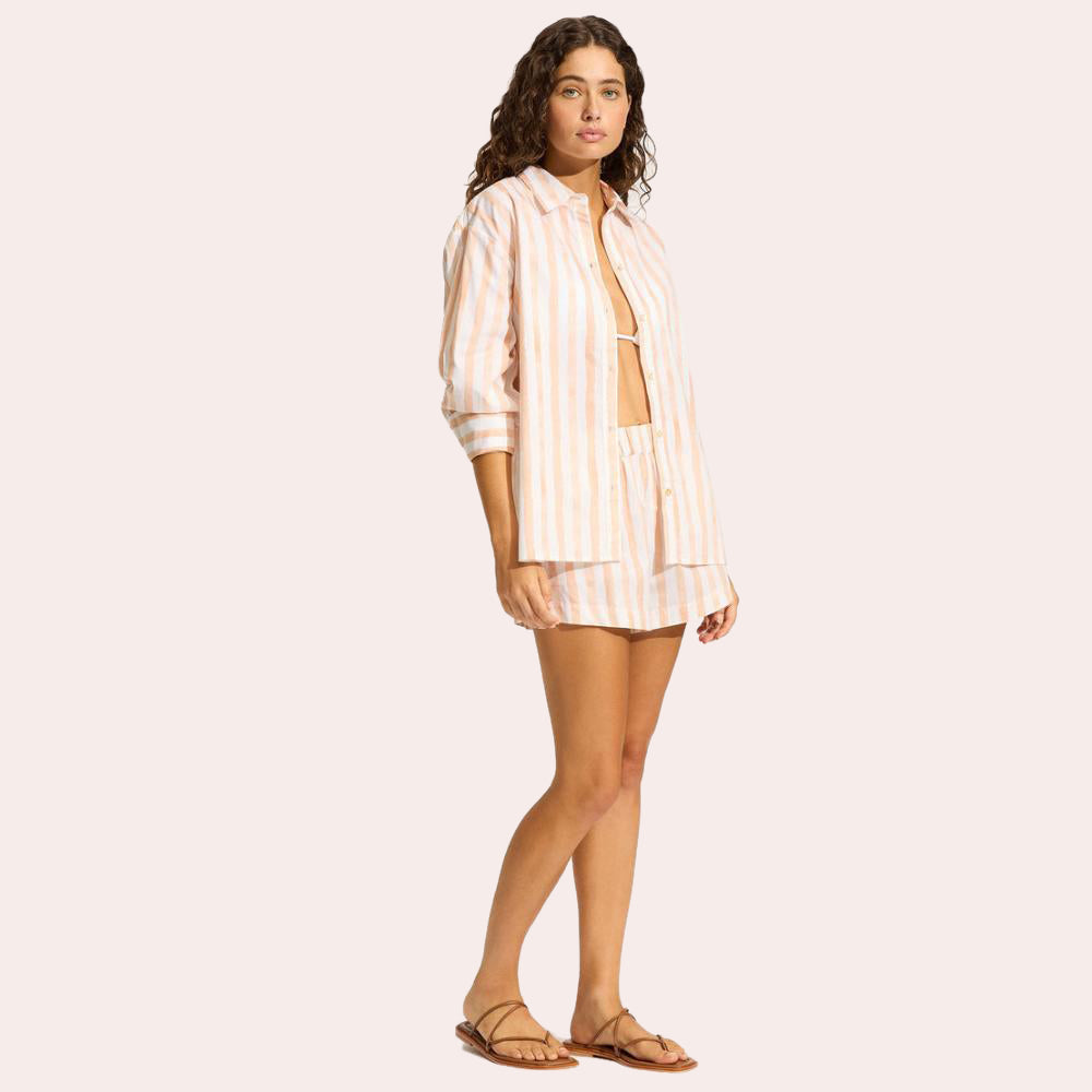 Oversized Button Up Shirt - Women
