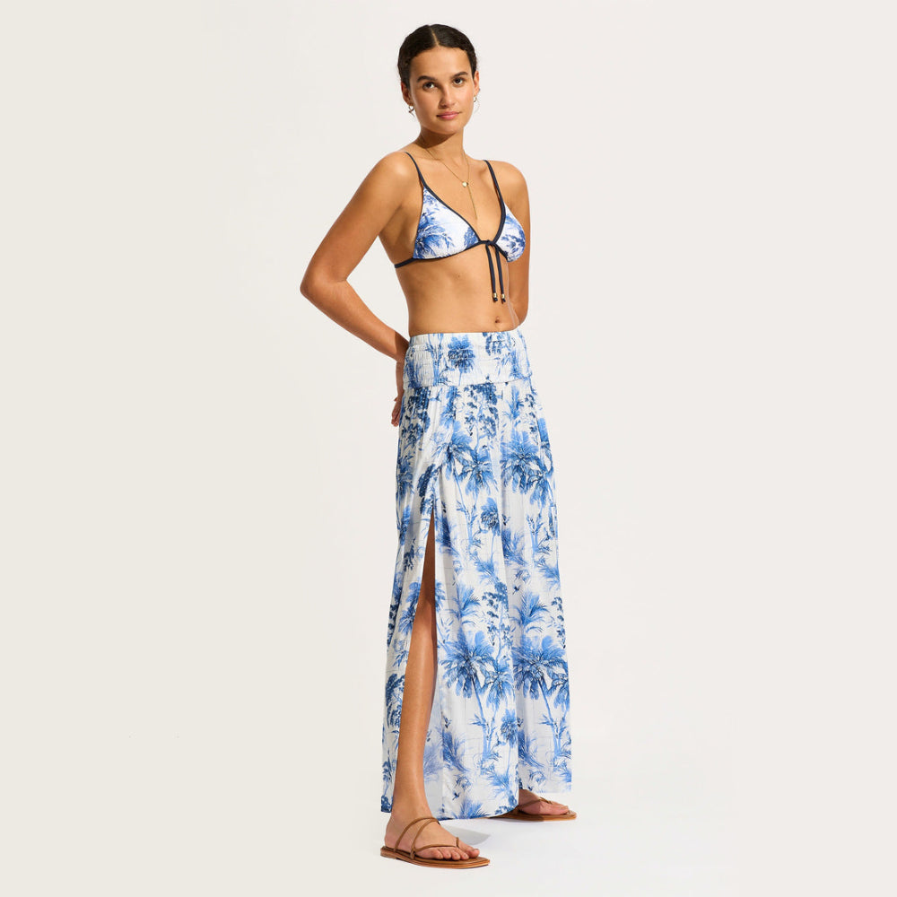 Marbella Shirred Waist Wrap Pant - Women