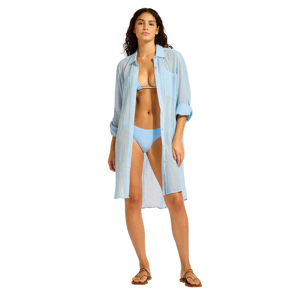 Beach Edit Crinkle Twill Beach Shirt - Women