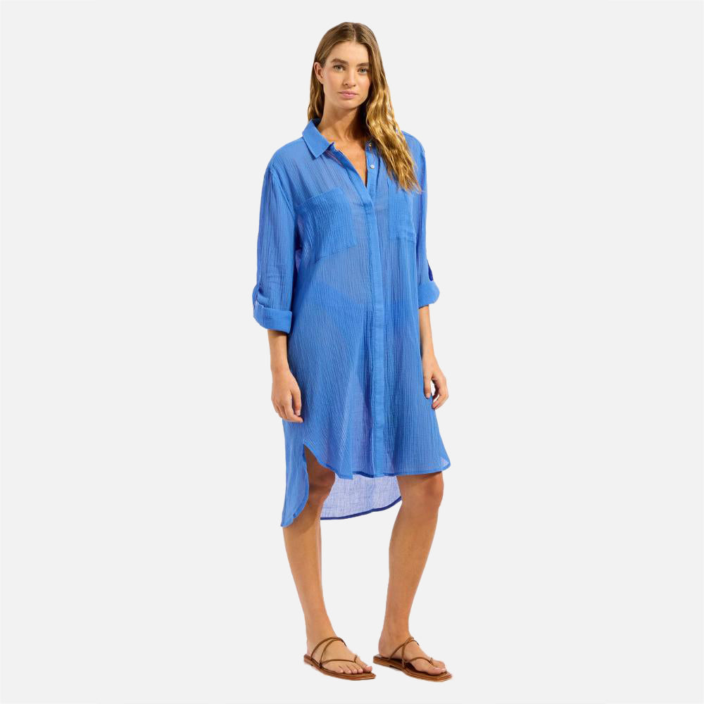 Crinkle Twill Beach Shirt - Women