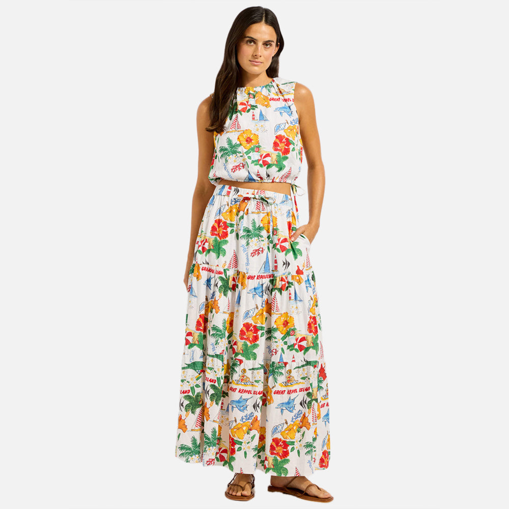 Viva Vacation Drawcord Waist Top - Women