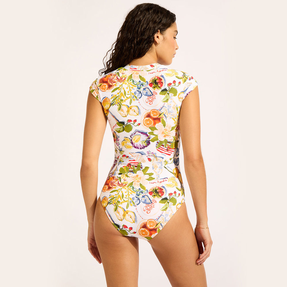 Riviera Coast Zip Front One Piece Swimsuit - Women