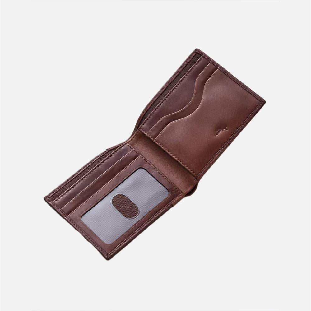 Woven Leather Slimfold Wallet - Men