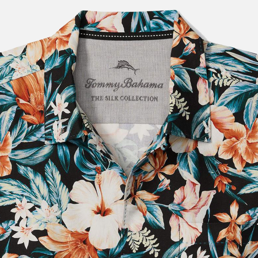 Midnight Blooms Silk Camp Shirt - Men