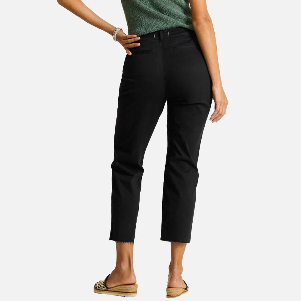 Mid-Rise Raw-Edge Cropped Chino Pants - Women