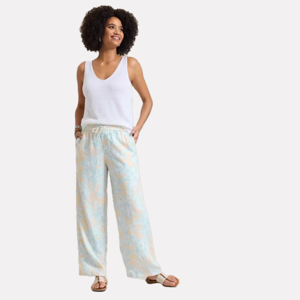 Two Palms Paradiso Petals High-Rise Linen Easy Pants - Women