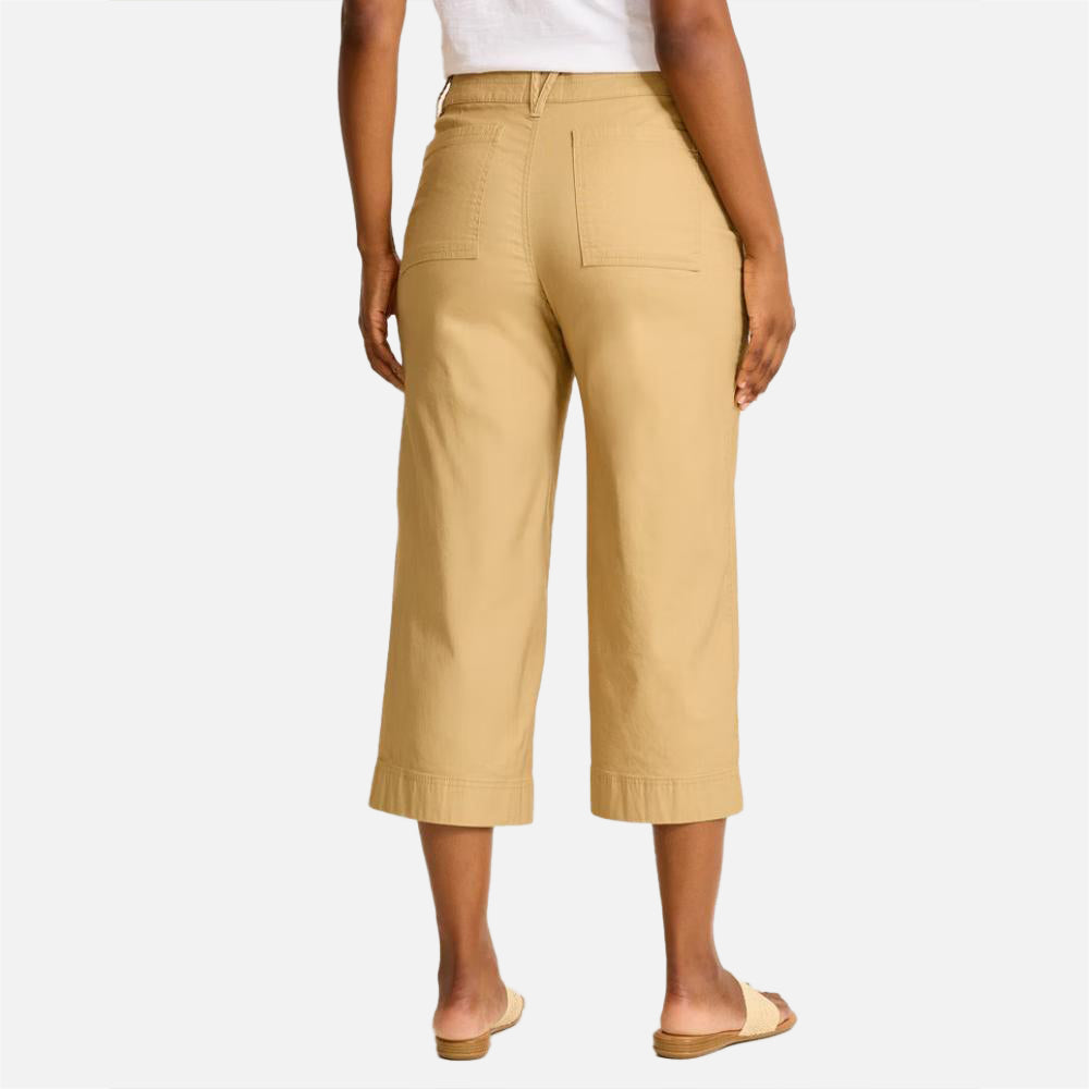 Seaside Breeze Cropped Stretch-Linen Pants - Women