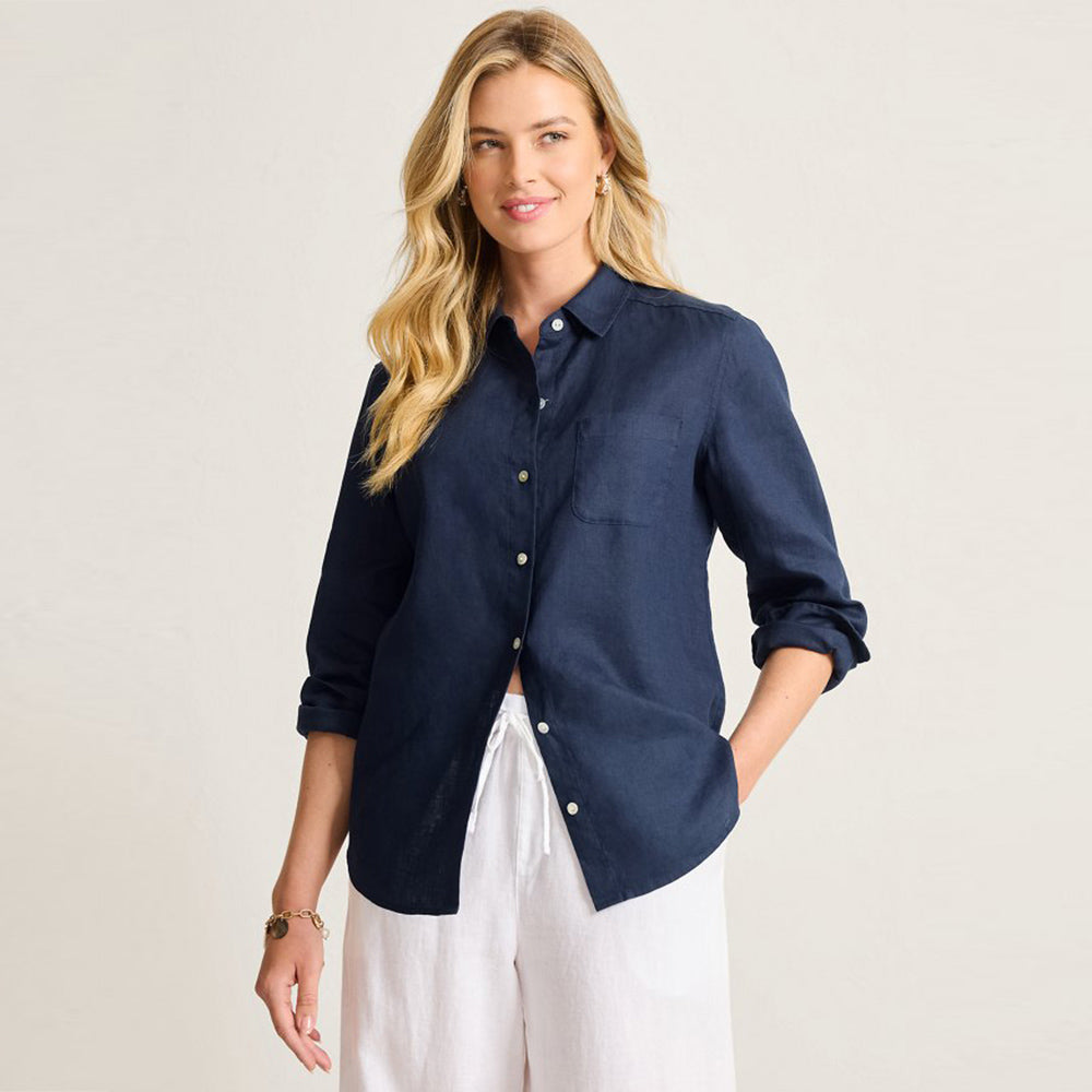 Coastalina Linen Relaxed Top - Women