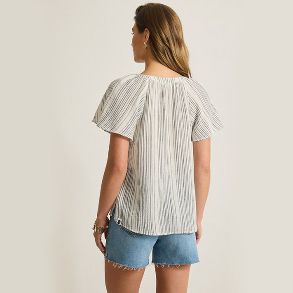 Island Gauze Luminous Tide Flutter-Sleeve Top - Women