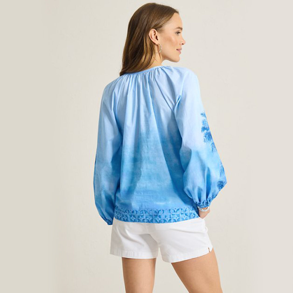 Hibiscus Hues Peasant Top - Women