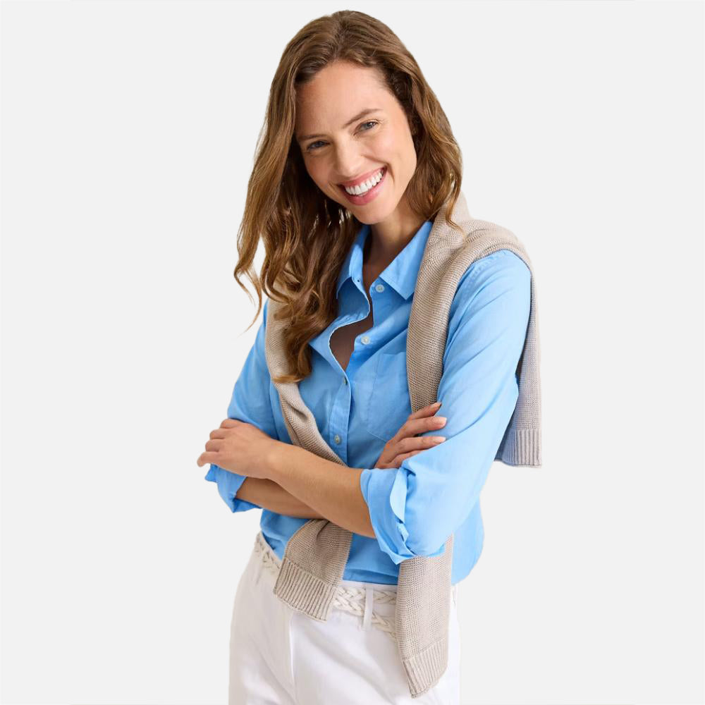 Washed Voile Classic Long-Sleeve Top - Women