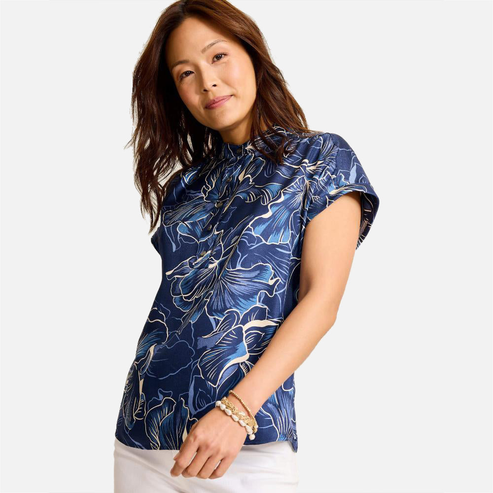 Sapphire Seas Silk Popover Top - Women