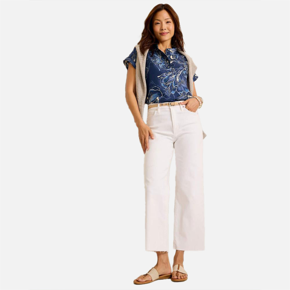 Sapphire Seas Silk Popover Top - Women