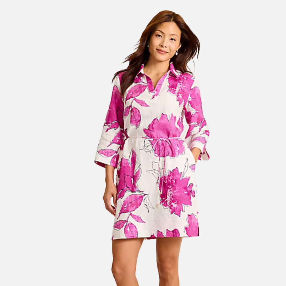 Two Palms Gilded Petals Linen Shift Dress - Women