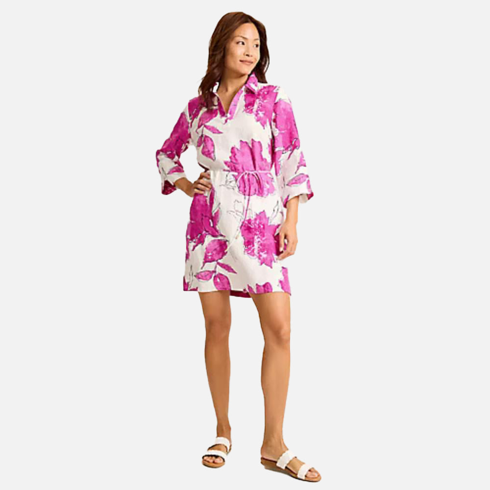 Two Palms Gilded Petals Linen Shift Dress - Women
