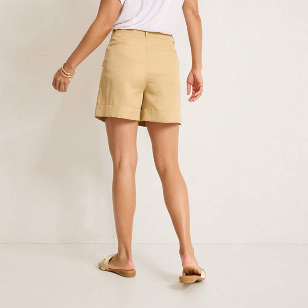 Cora Raw-Edge Linen-Blend Shorts - Women