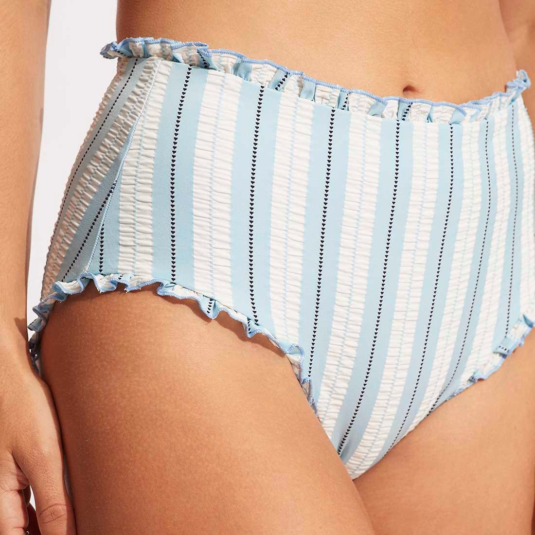 Seafolly Cabana High Waisted Pant In Powder Blue