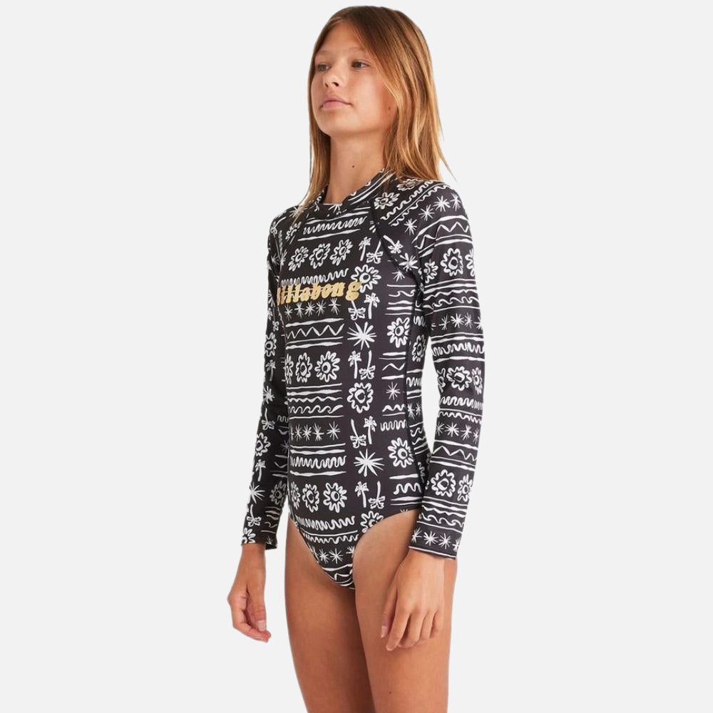 Lost On You Long Sleeve Bodysuit Rash Vest - Kids