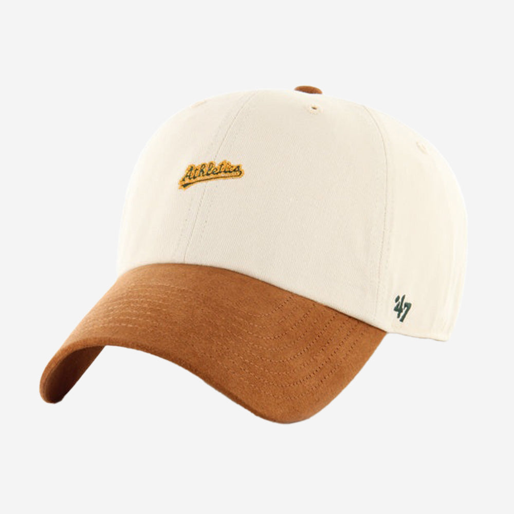 MLB Athletics Script Suede Visor Clean Up Cap - Men
