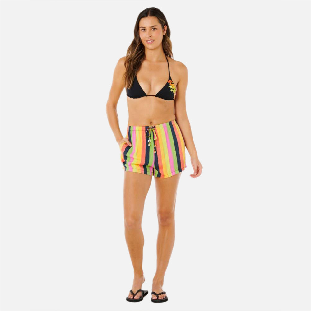 Neon Stripe Beach Short - Women