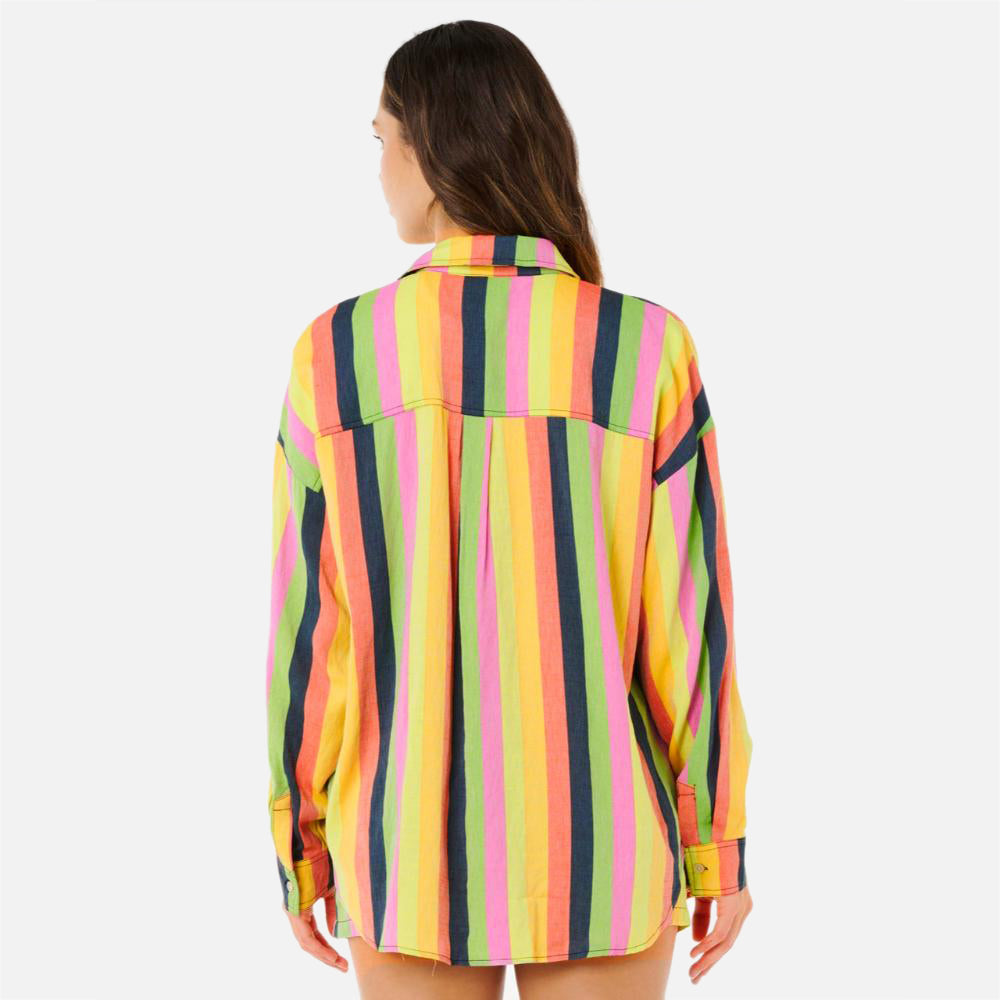 Neon Stripe Relaxed Shirt - Women