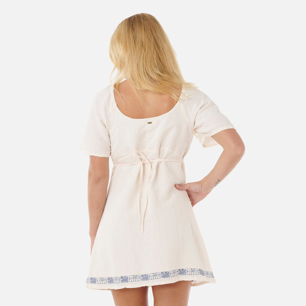 Oceanic Embroidered Short Sleeve Mini Dress - Women