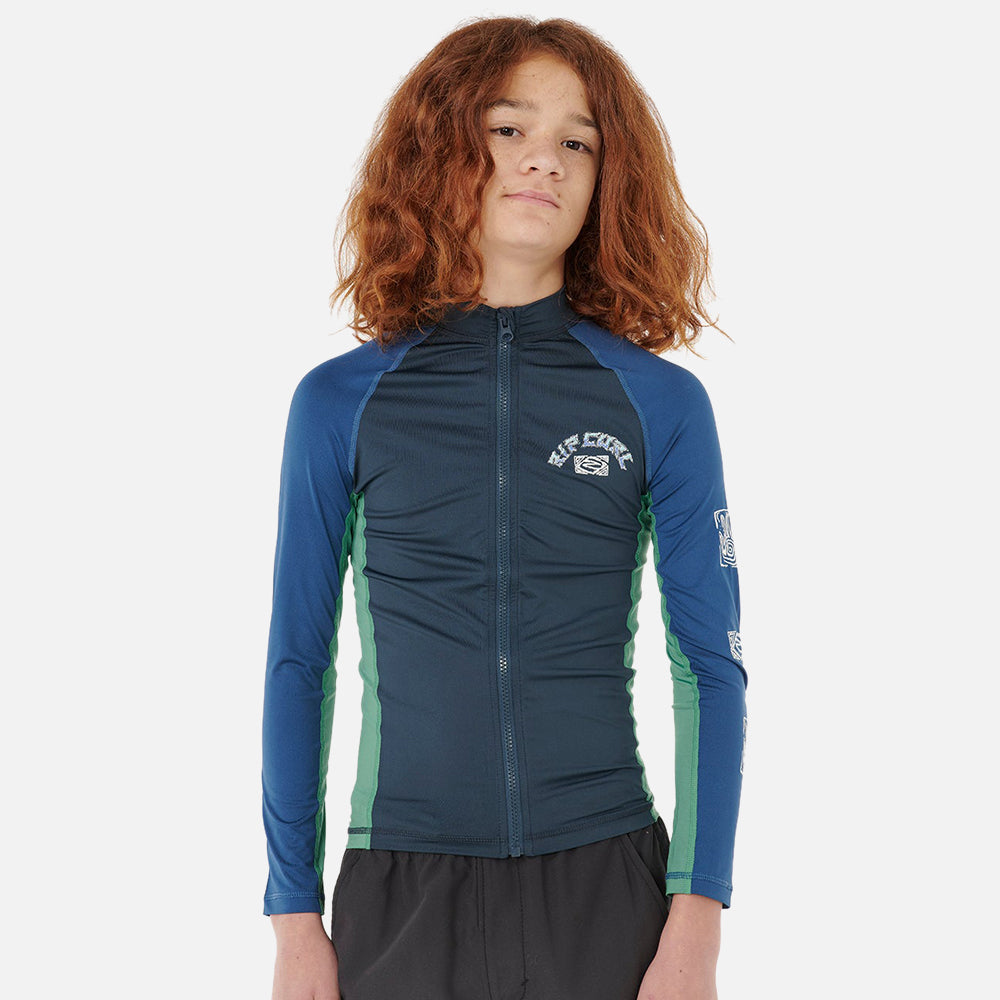 Tropic Daze UPF Long Sleeve Zip Through Rash Vest - Kids