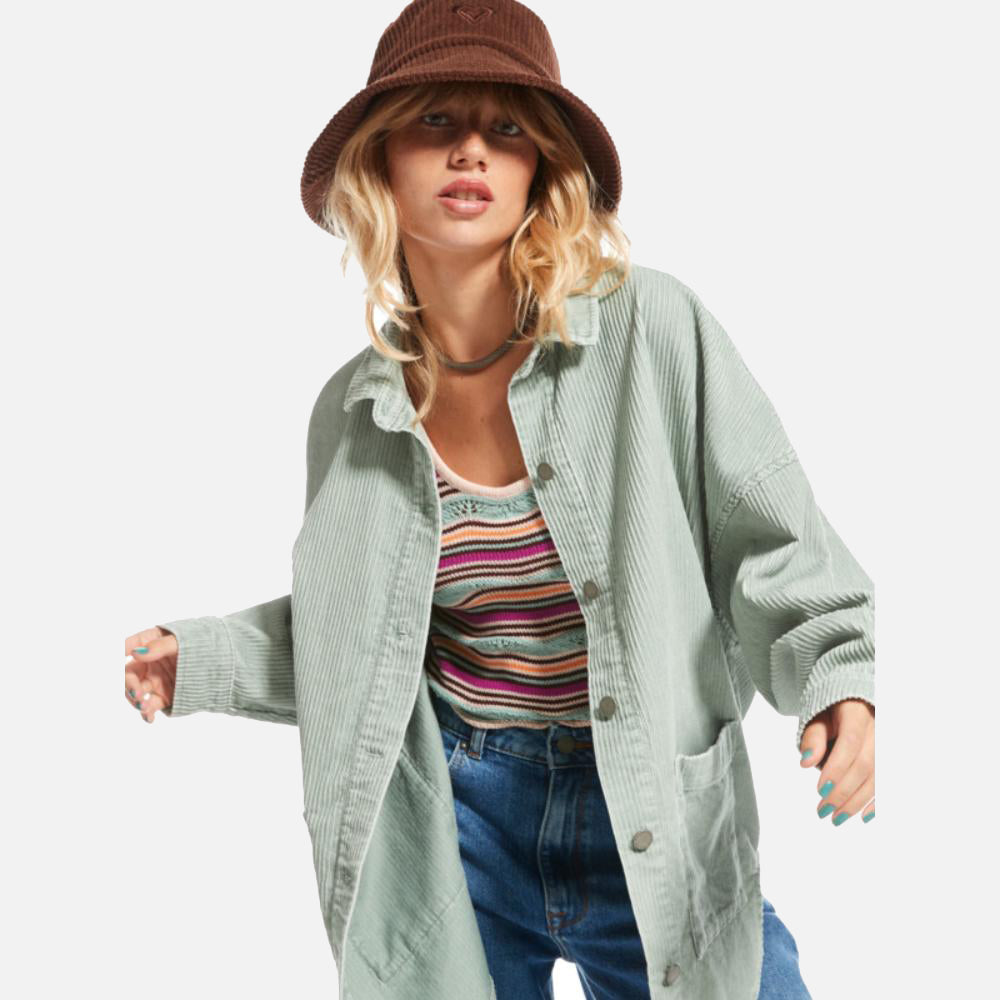 Kick Back Washed Corduroy Long Sleeve Shirt - Women