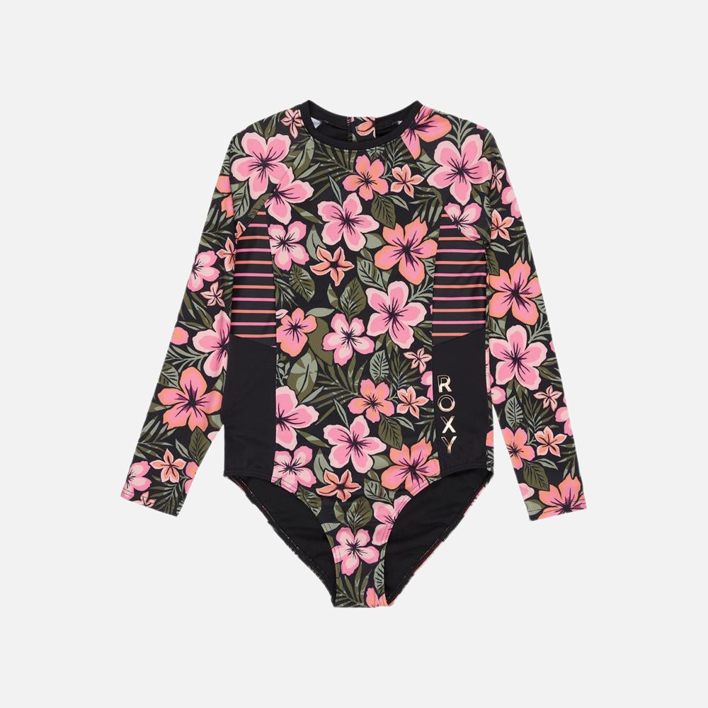 Active Floral Long Sleeve Onesie Rash Vest - Kids