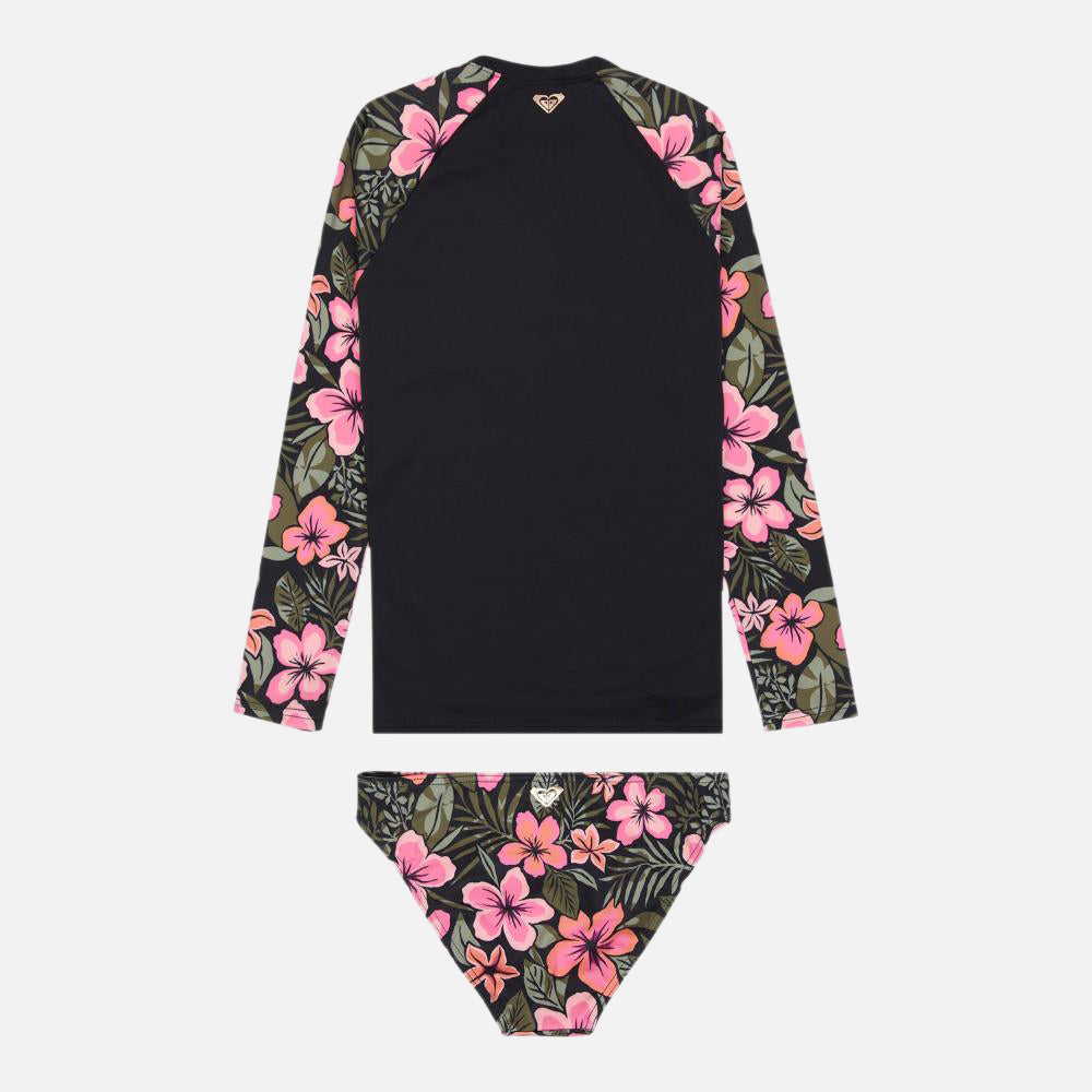 Active Floral Long Sleeve Onesie Rash Vest - Kids