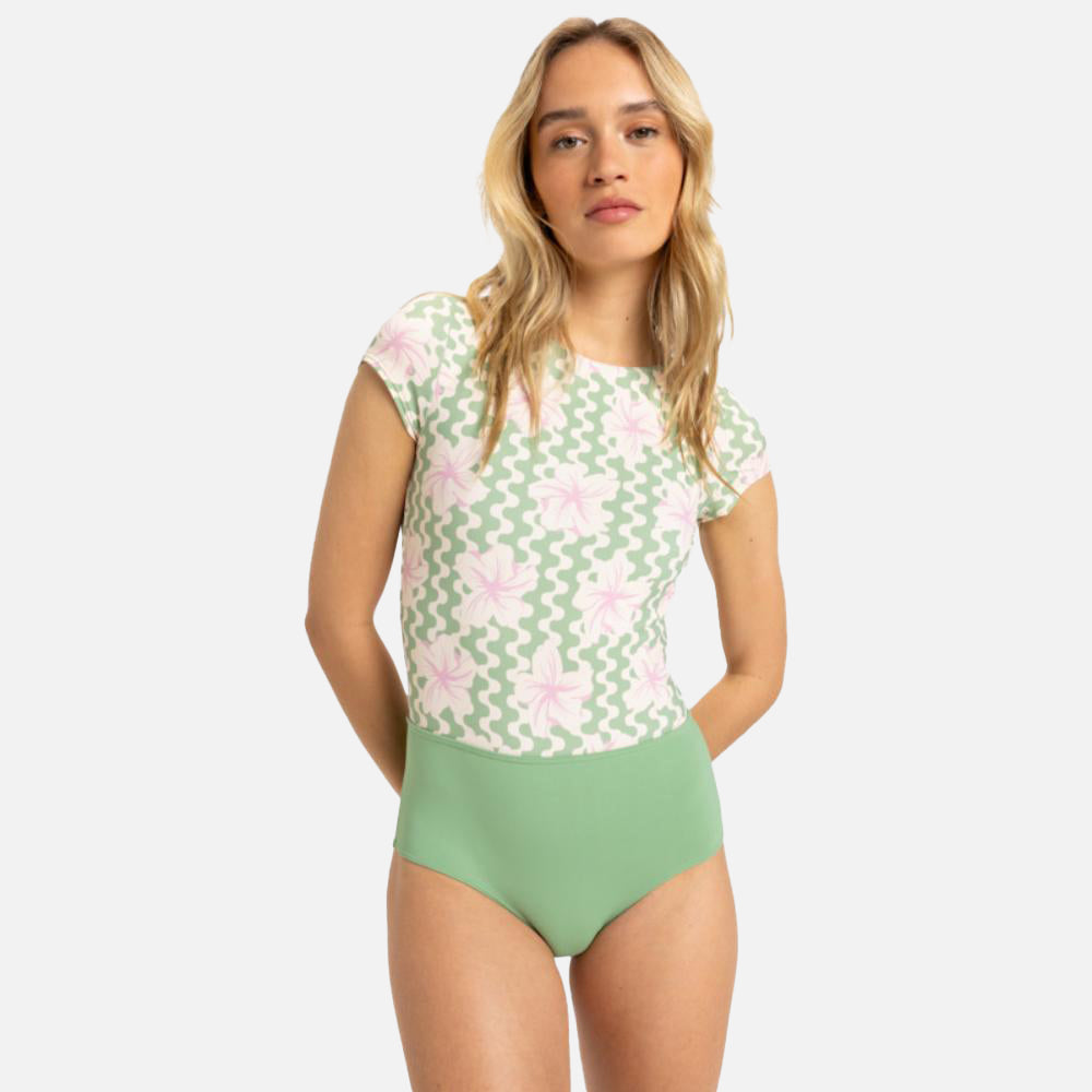 Hibiscus Daze Short Sleeves Swimsuit - Women