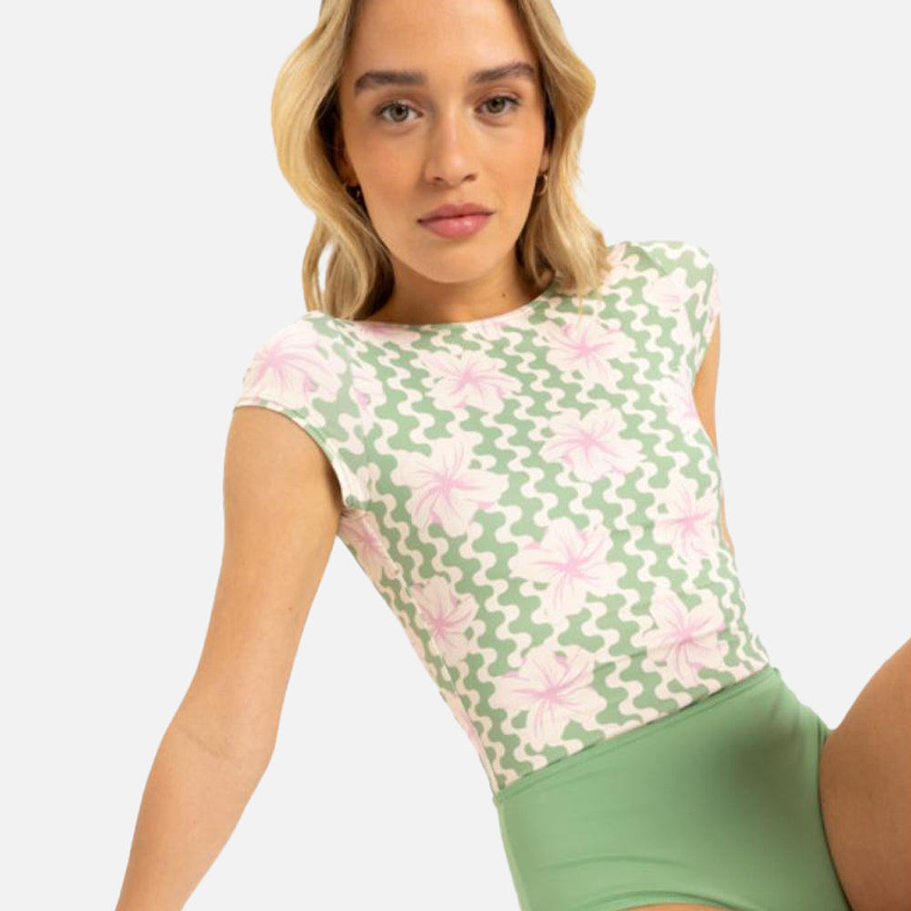 Hibiscus Daze Short Sleeves Swimsuit - Women