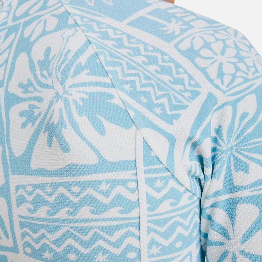 Flowers Wave Long Sleeve Back Zip Swimsuit - Women