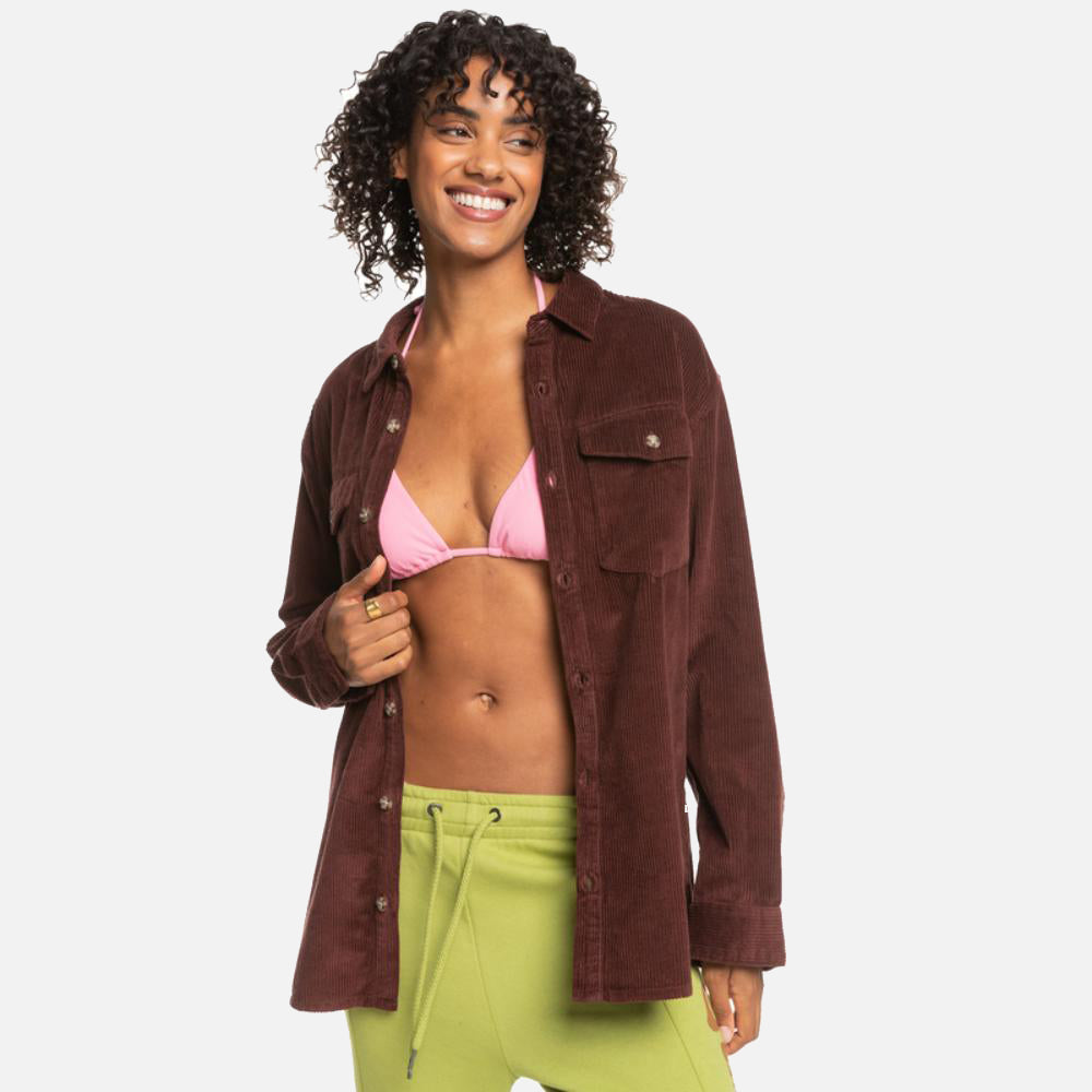 Let It Go Corduroy Long Sleeve Shirt - Women