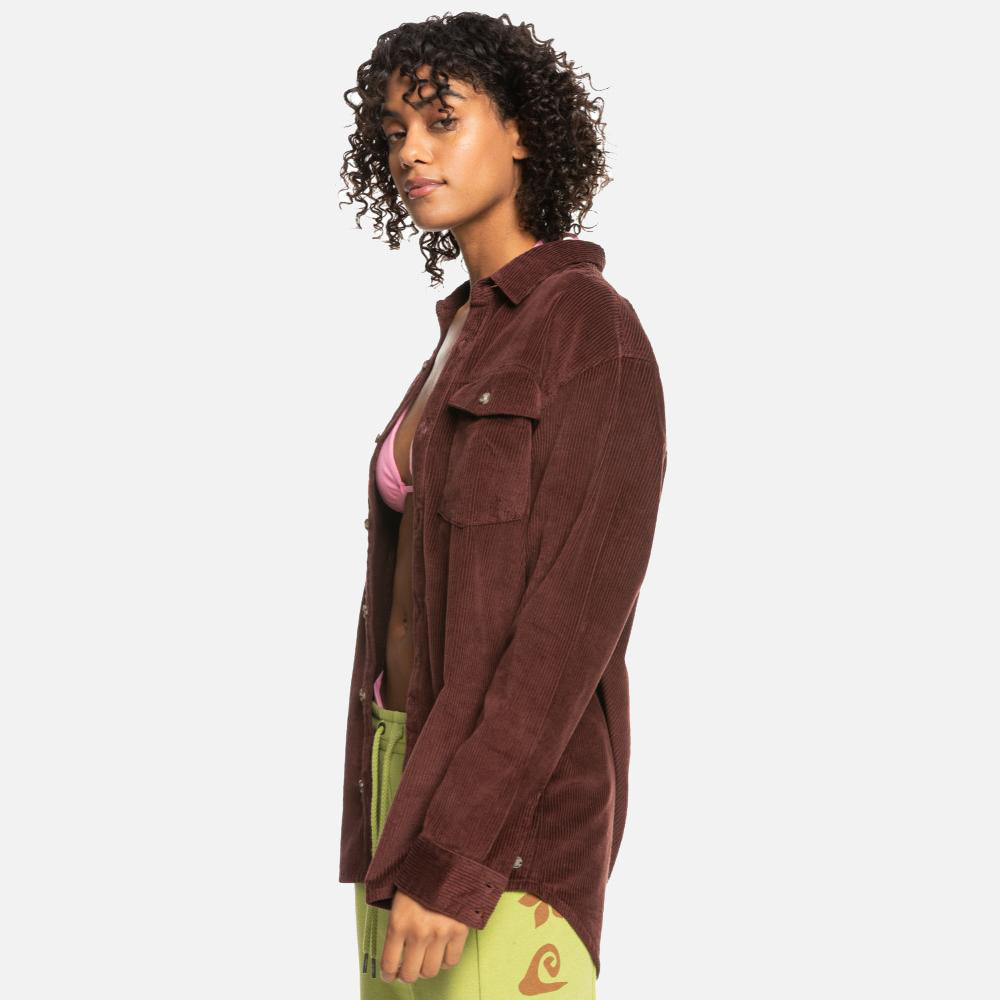 Let It Go Corduroy Long Sleeve Shirt - Women