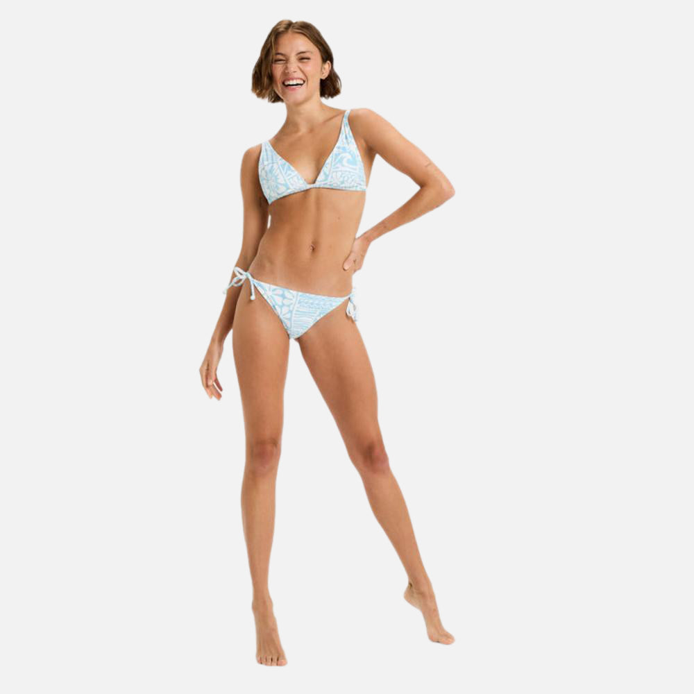 Flowers Wave Elongated Tiki Tri Bikini Top - Women