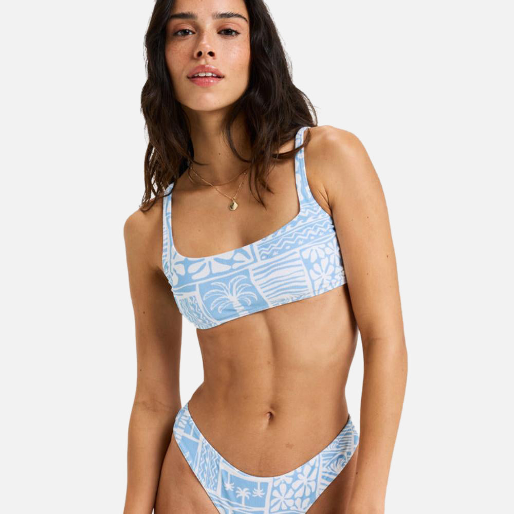 Flowers Wave Bralette Bikini Top - Women