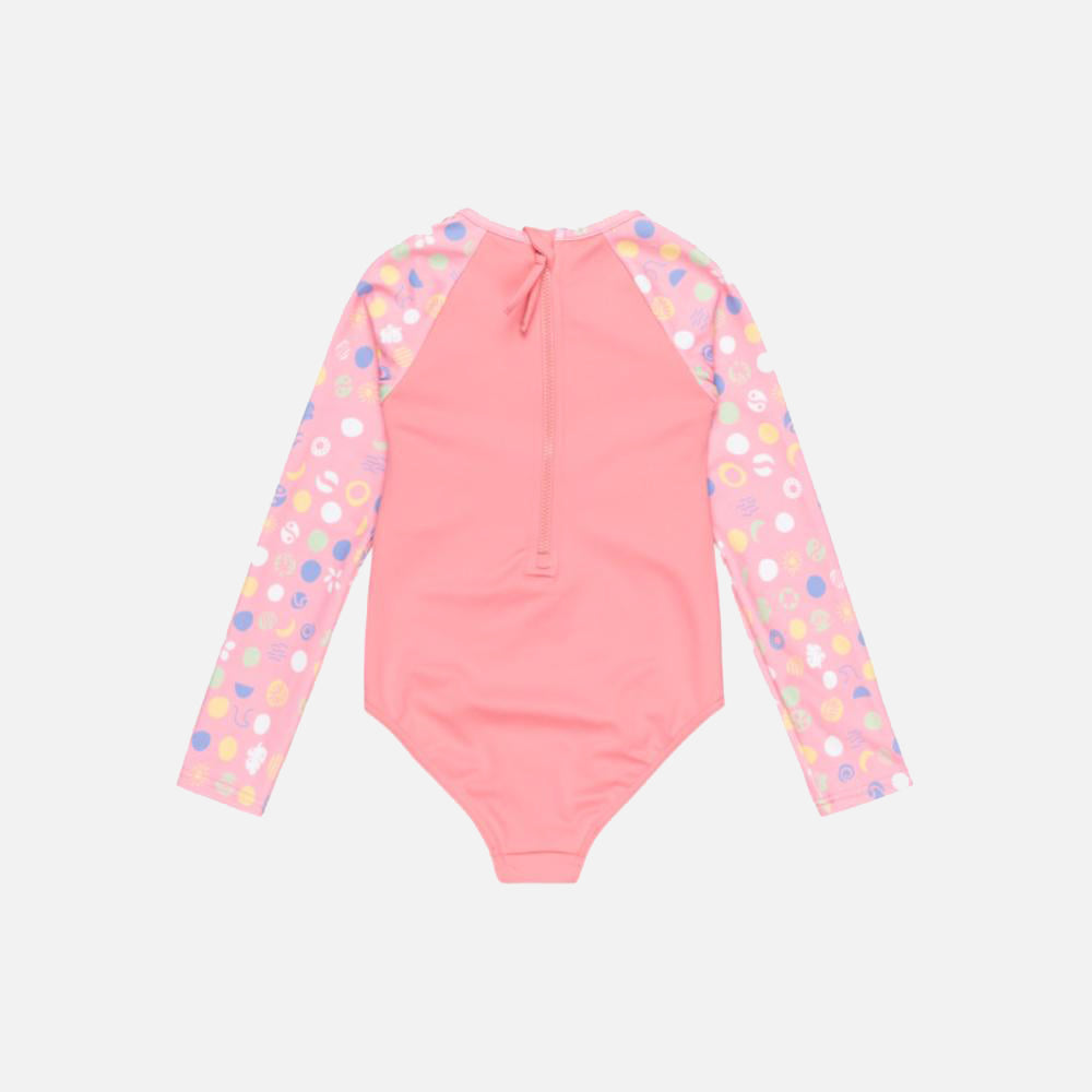 Roxy Dot Long Sleeves One-Piece Rashguard - Kids