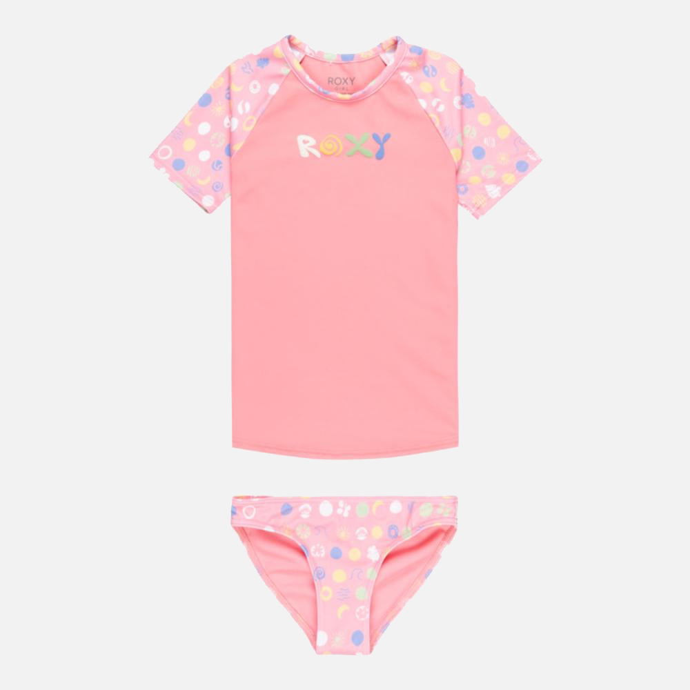 Roxy Dot Short Sleeves Two-Piece Rashguard Set - Kids