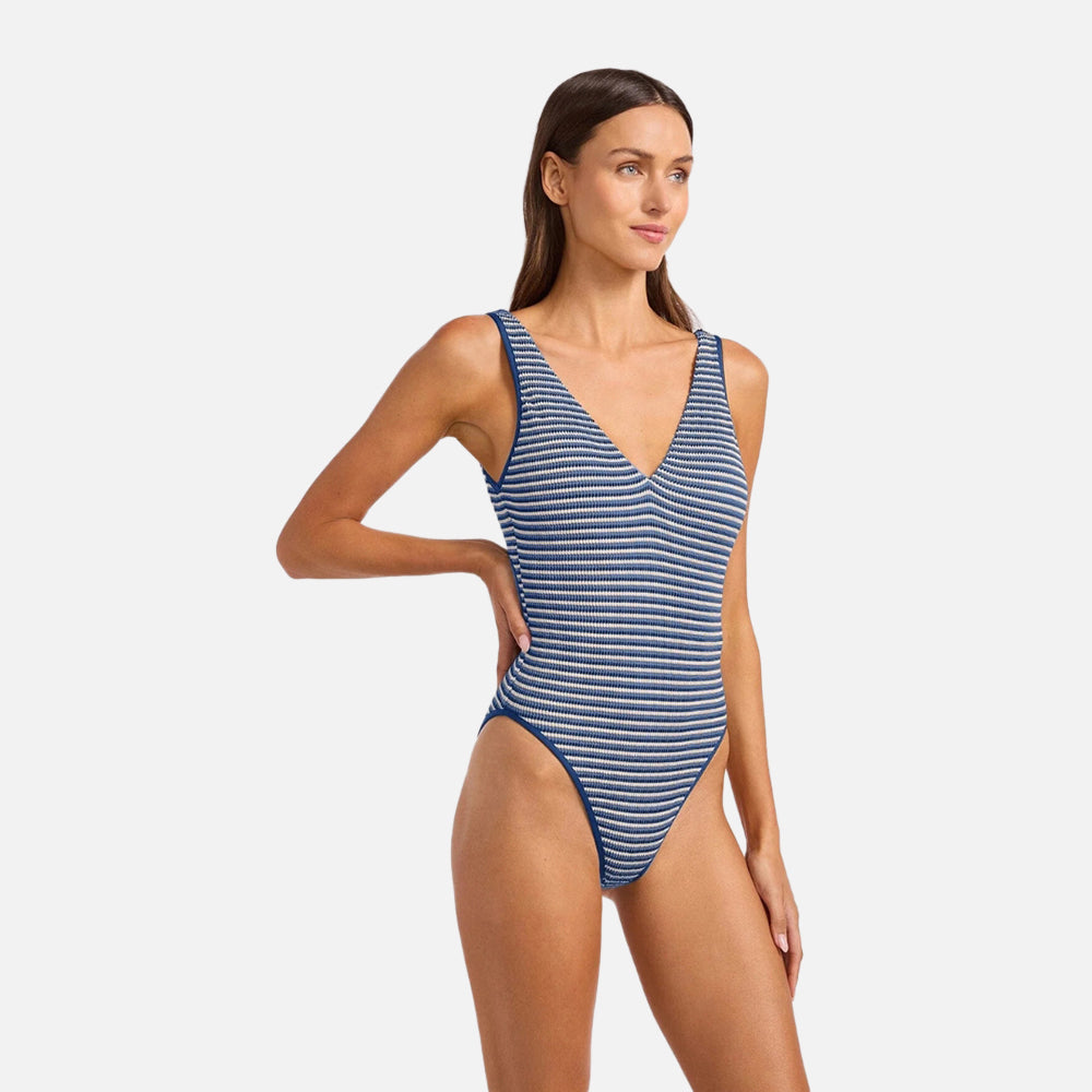 Horizons Deep V Neck One Piece Swimsuit - Women