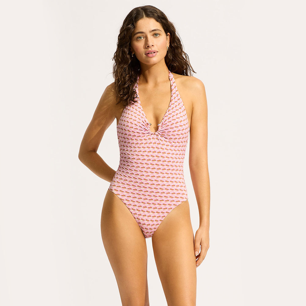 Mala Ring Front Halter One Piece - Women