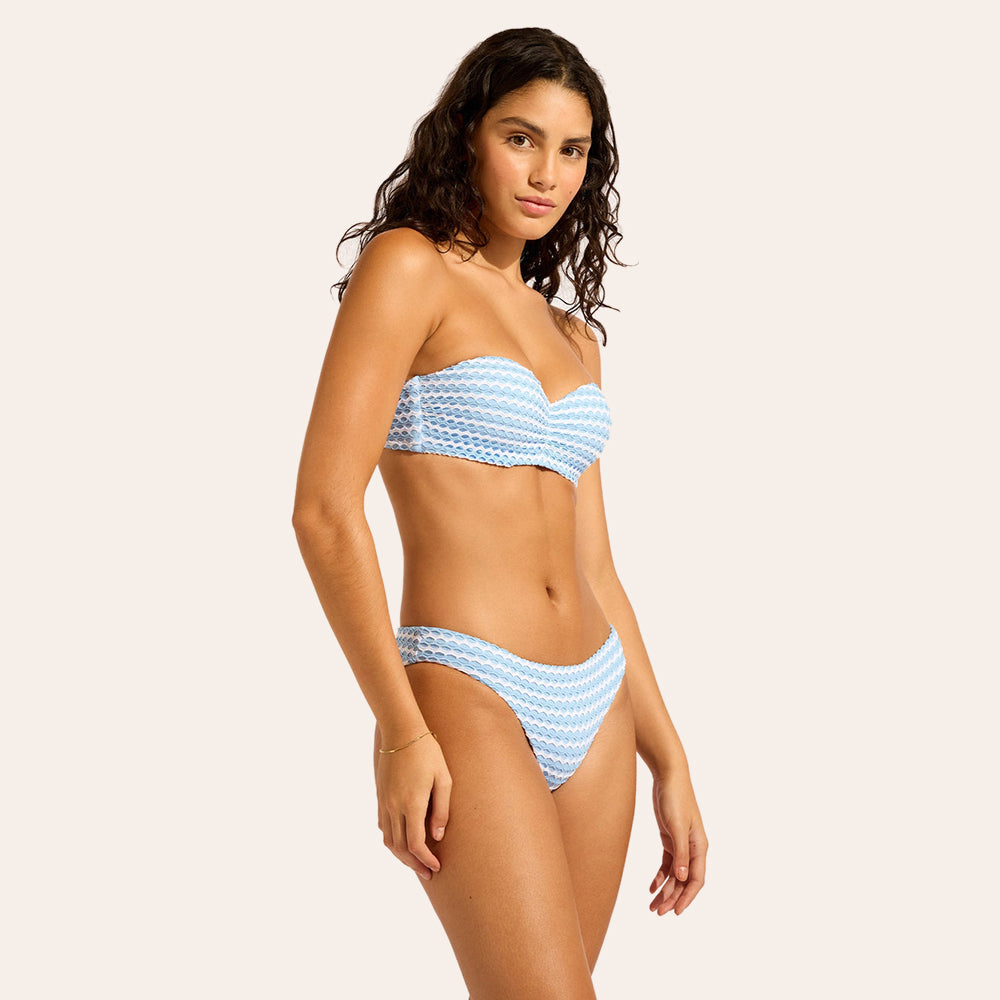 Mesh Effect Bustier Bandeau Bikini Top - Women